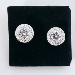 Brilliant CZ Stud Earrings Round